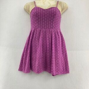 Mossimo Supply Co. Junior L Purple Lace Fit & Flare Dress Lace Skater Party Y2K‎